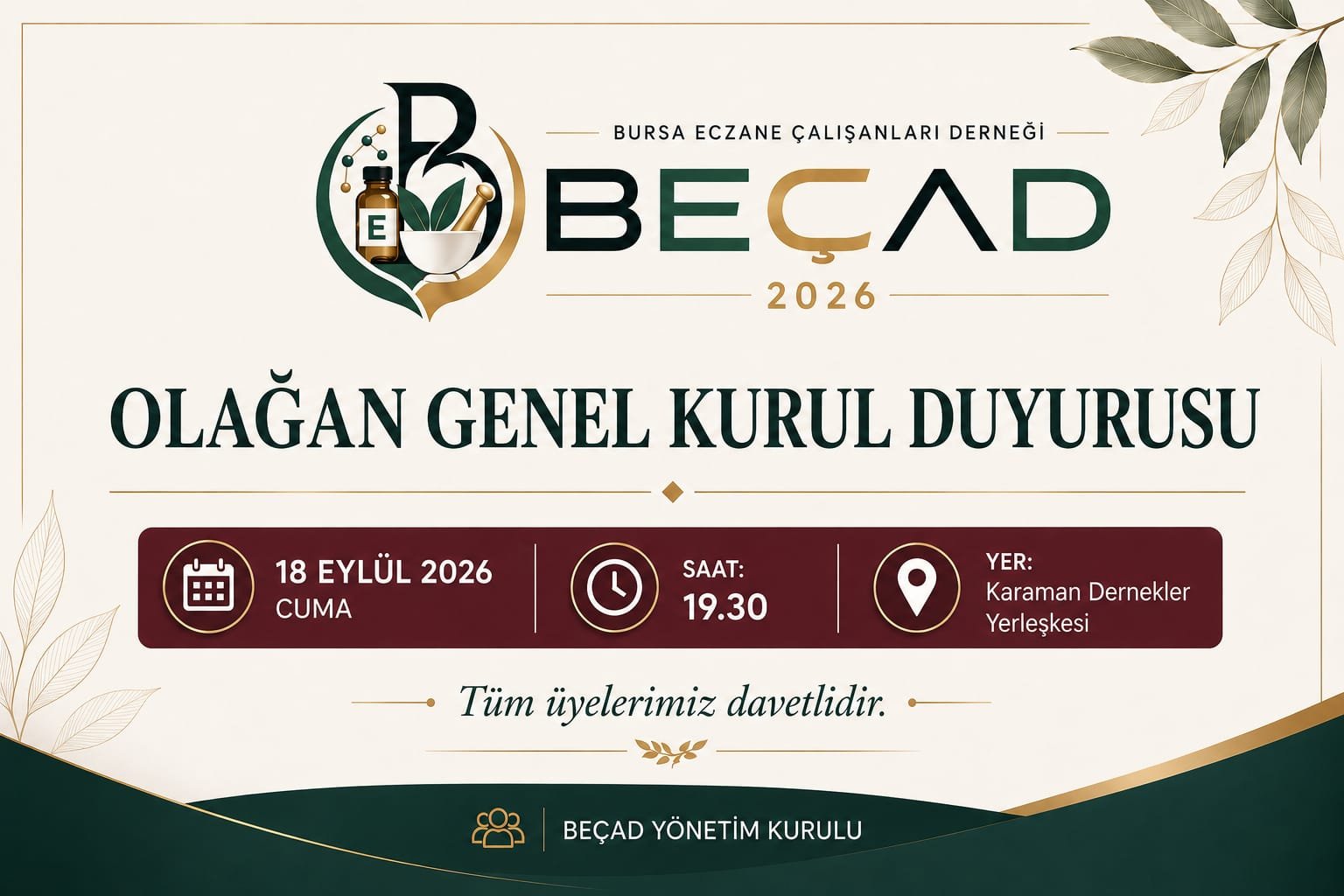 BEÇAD Olağan Genel Kurul Duyurusu